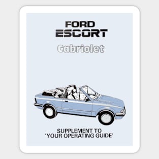 FORD ESCORT CABRIOLET - owners handbook Sticker